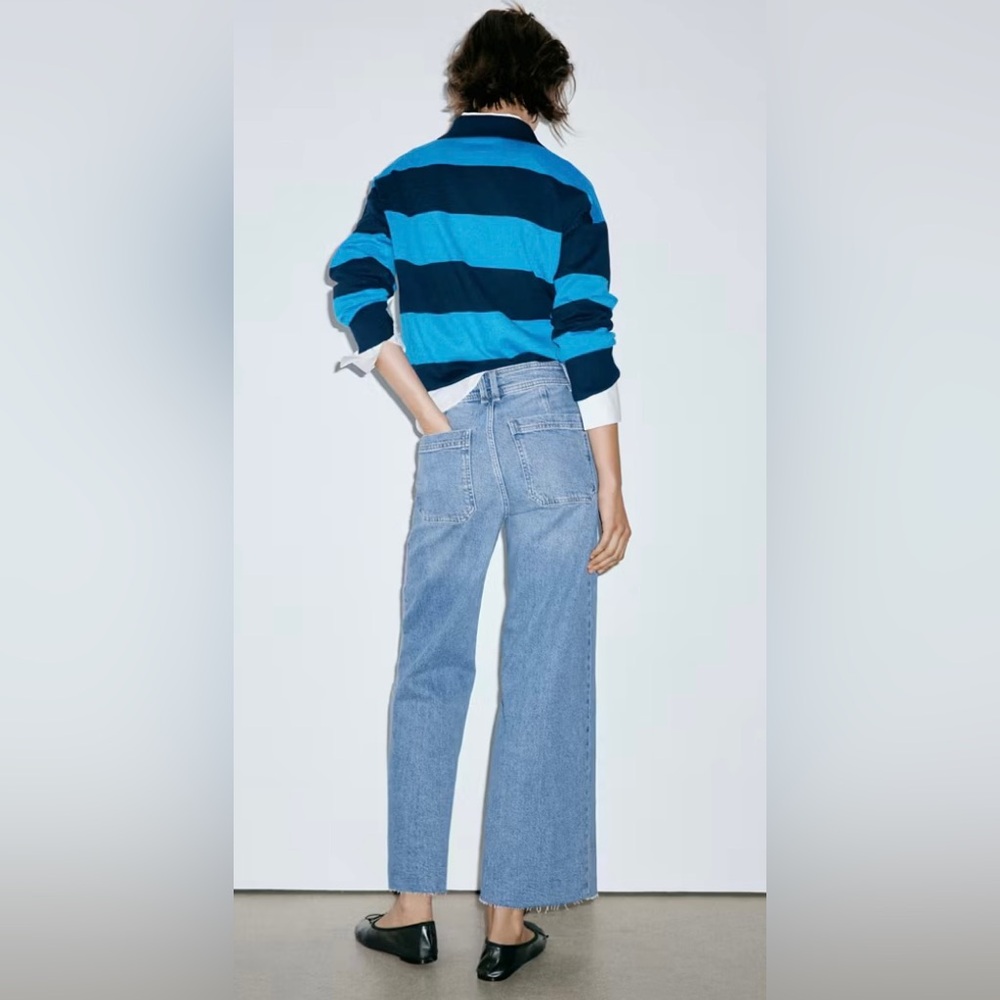 Mango CATHERIN CULOTTE HIGH-RISE JEANS NWT - Picture 2 of 7